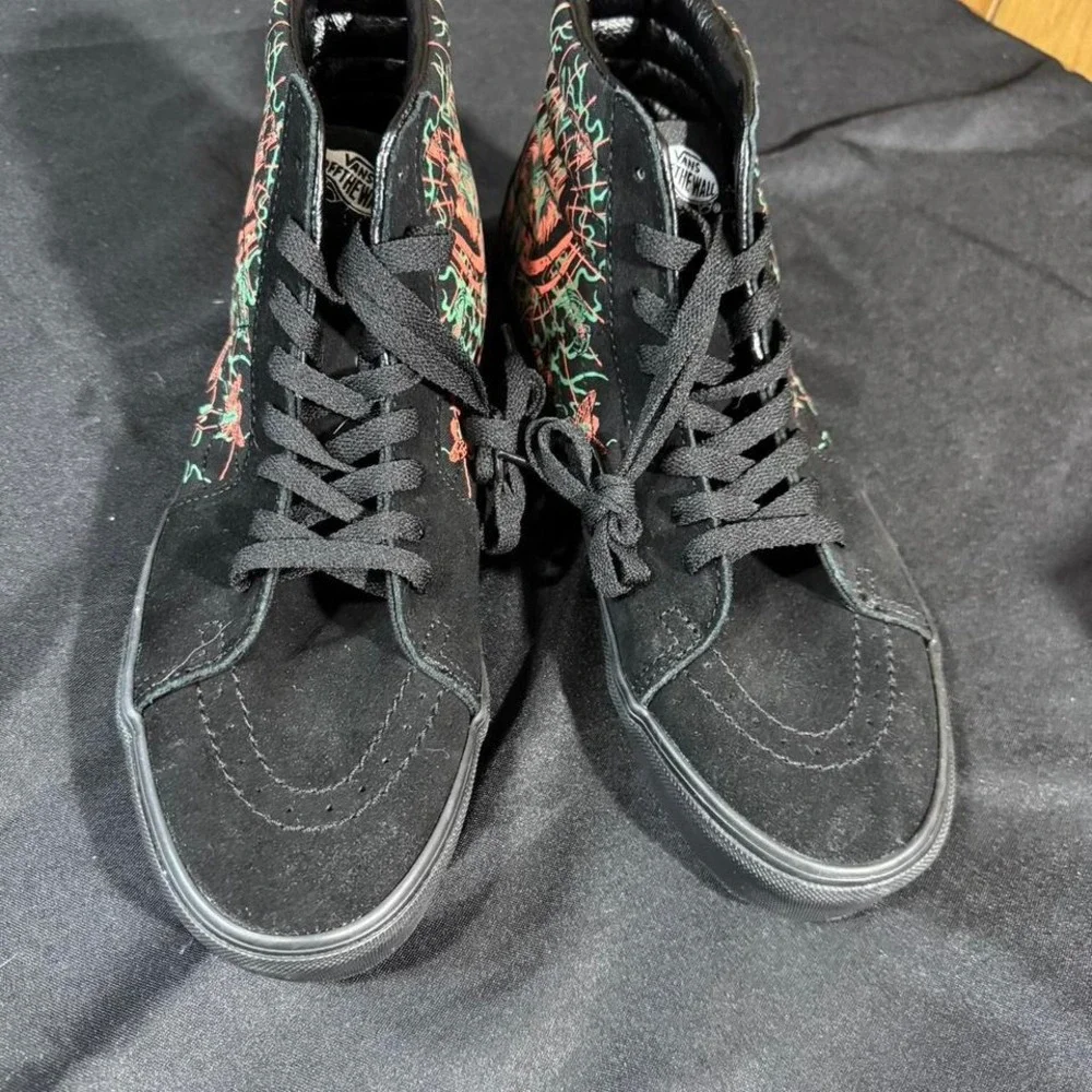 Halloween Black and green Vans Sk8-Hi high top sneakers Size 10 Womens